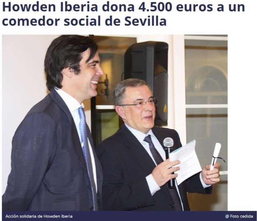 Howden Iberia dona 4.500 euros a un comedor social de Sevilla